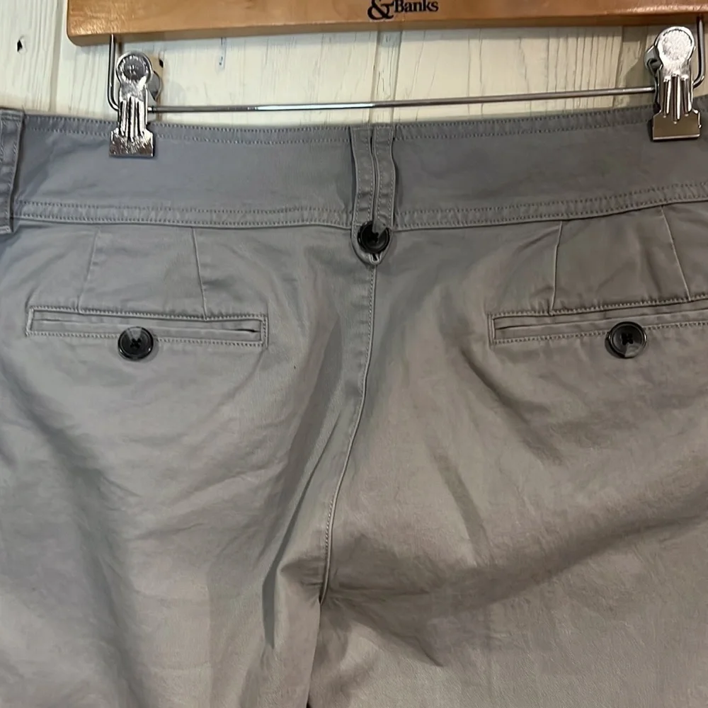 Eddie Bauer Blakely Gray Cotton Capri Wide Leg Size 12